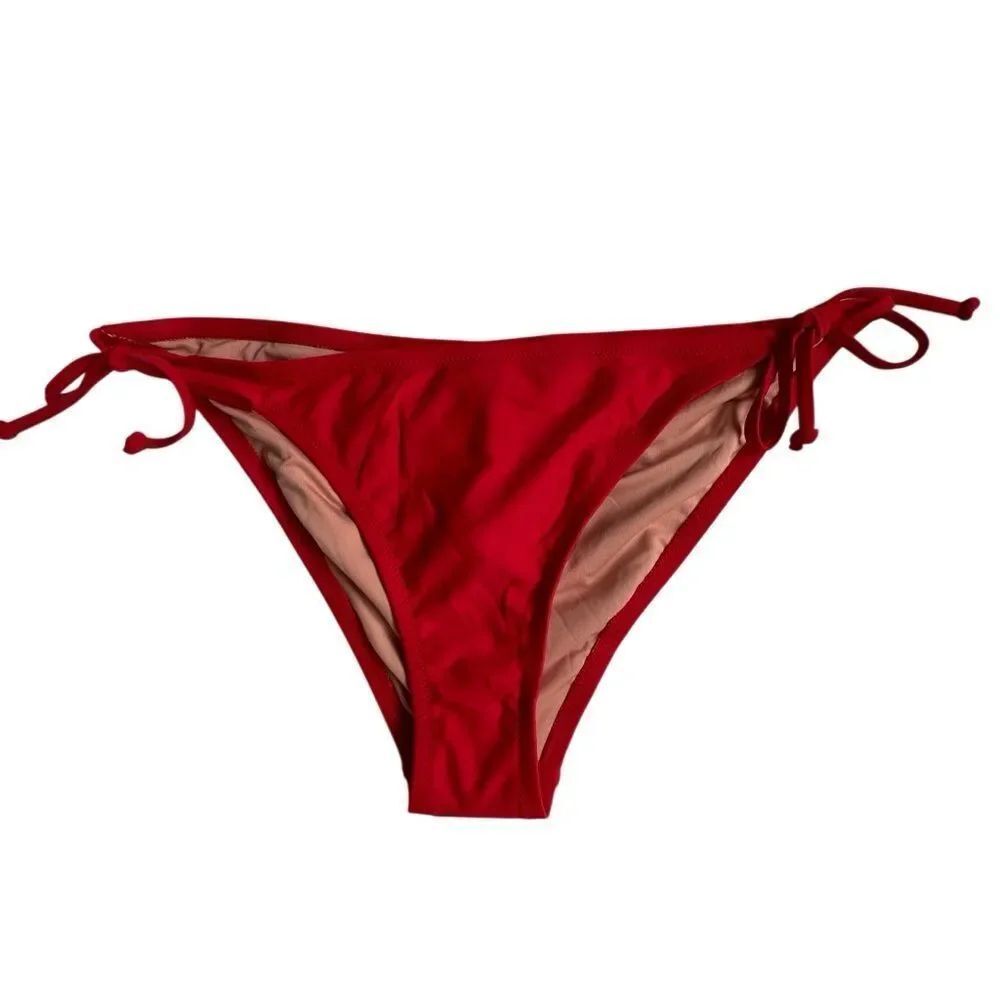 J. Crew Womens Bikini Bottom Red String Large NEW
